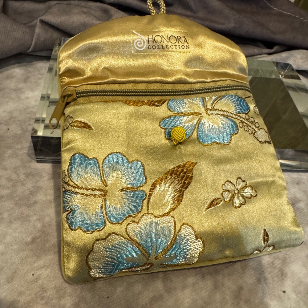 Honora‎ silk floral jewelry pouch